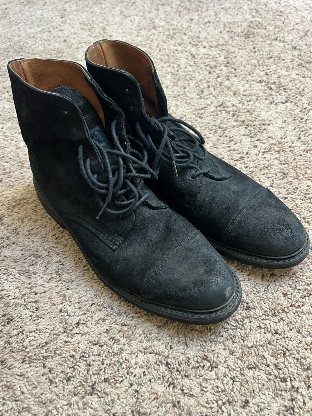 Frye Black Suede Lace Up Boot 10D Men's